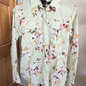 Lauren Ralph Lauren Floral Button Down Shirt | Mint Green | Size S